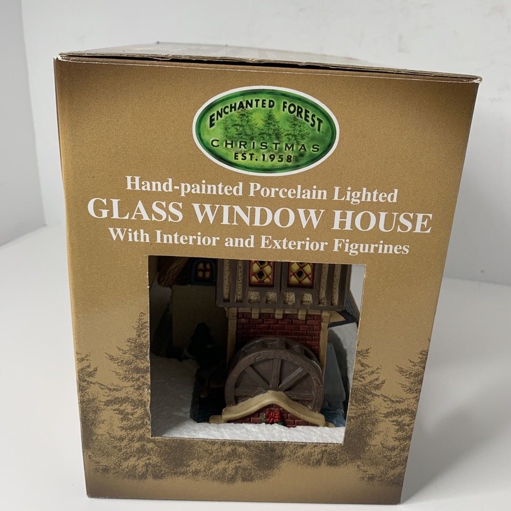 Lemax Enchanted Forest Glass Window House Mill Tavern Figurines Inside And Out - Picture 4 of 11
